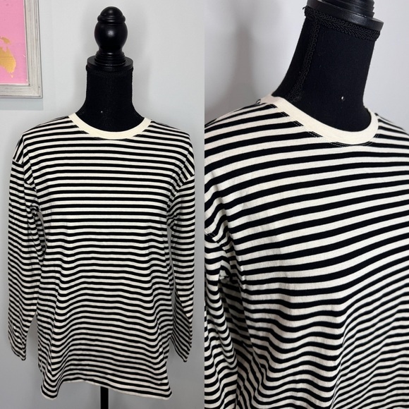 Mango Black and White Striped Women’s Long Sleeve Top (XS) - Picture 1 of 7